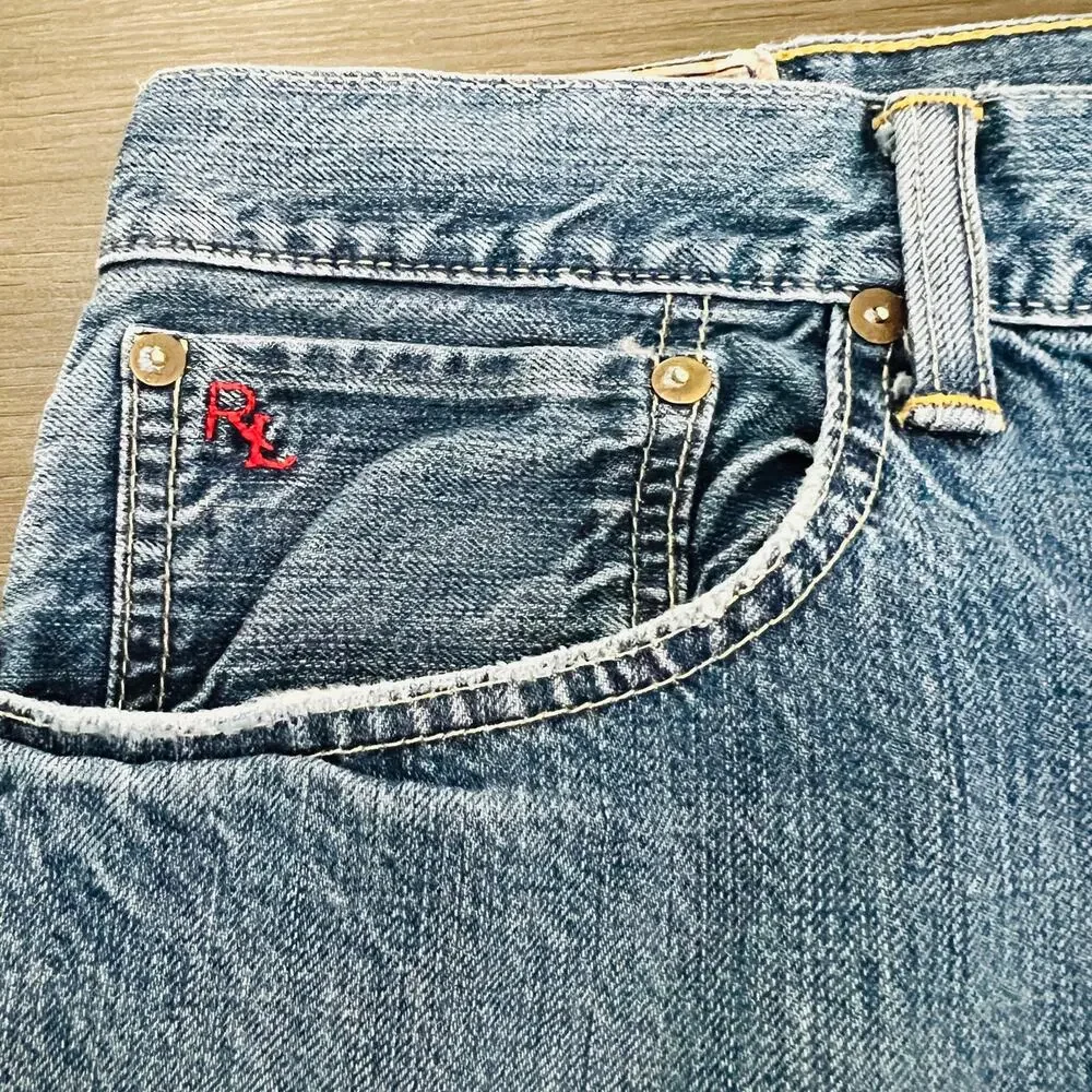 Ralph Lauren Jeans Men's Size 36X30 Blue Polo Hampton Relaxed Fit Straight Denim
